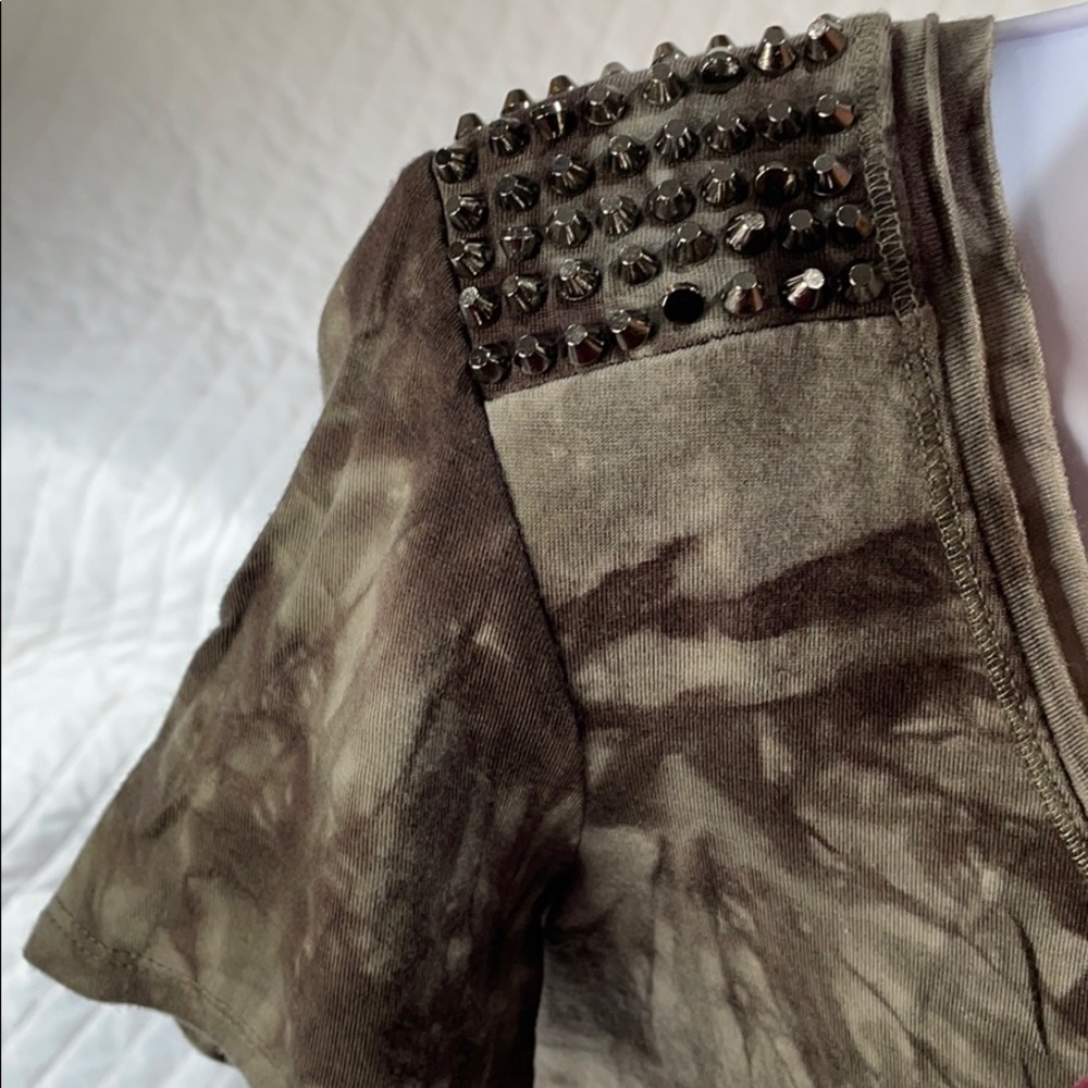 Rock and Republic Tie Dye Shirt Shoulder Studs